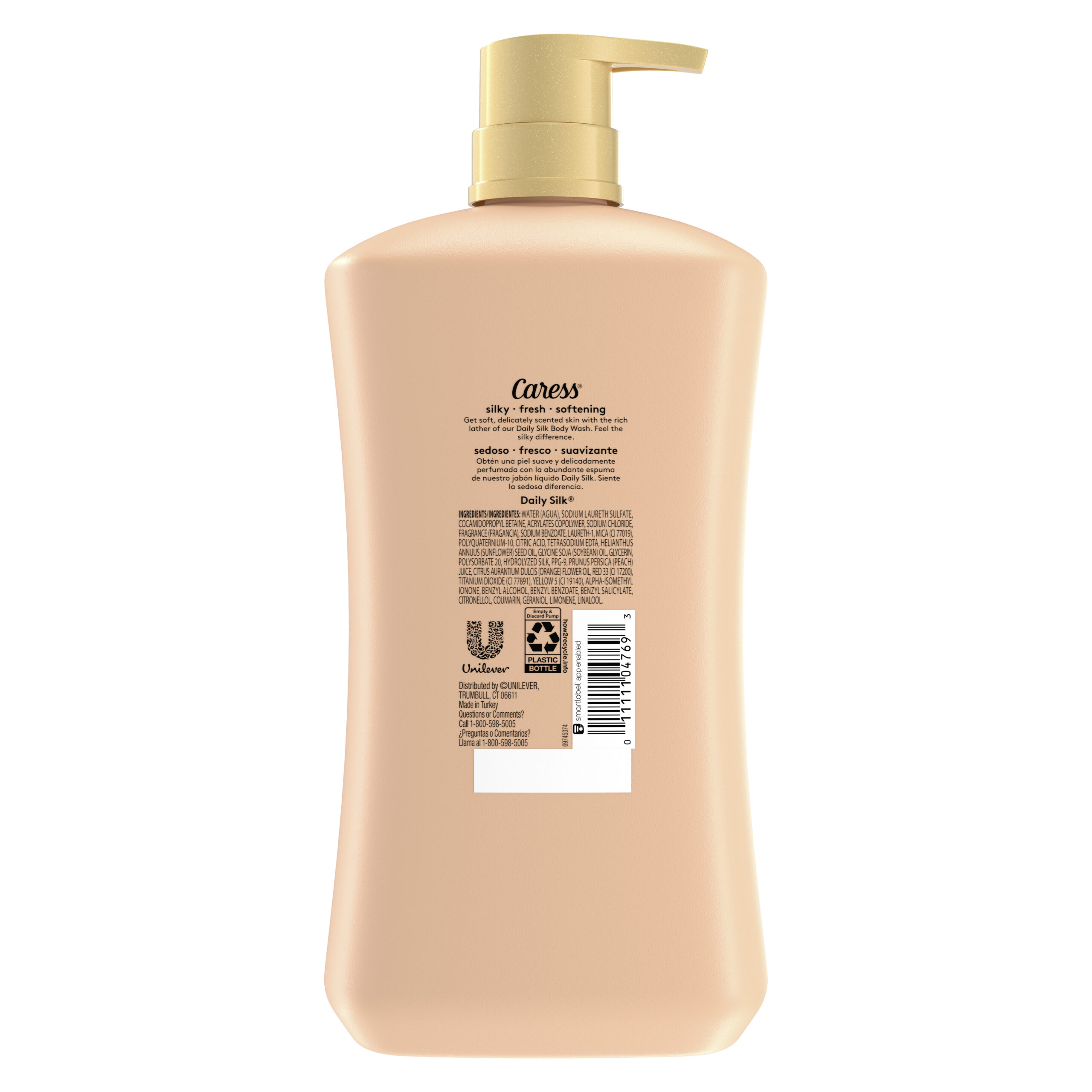 Caress Body Wash for Women, Daily Silk White Peach & Orange Blossom for Dry Skin 30 fl oz - Image 3