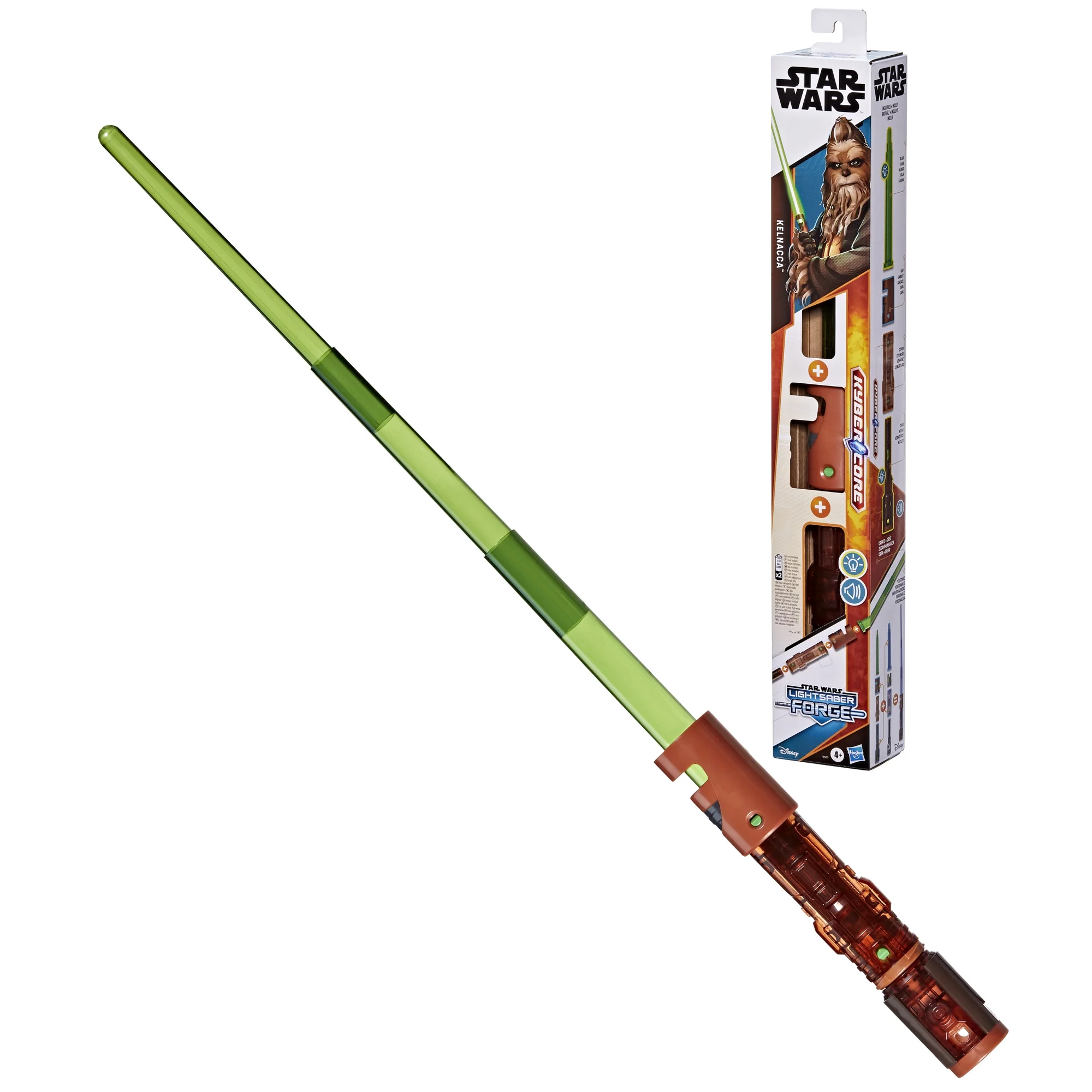 Star Wars Lightsaber Forge Kyber Core Kelnacca, Green Customizable Electronic Lightsaber, Christmas Gifts for Kids