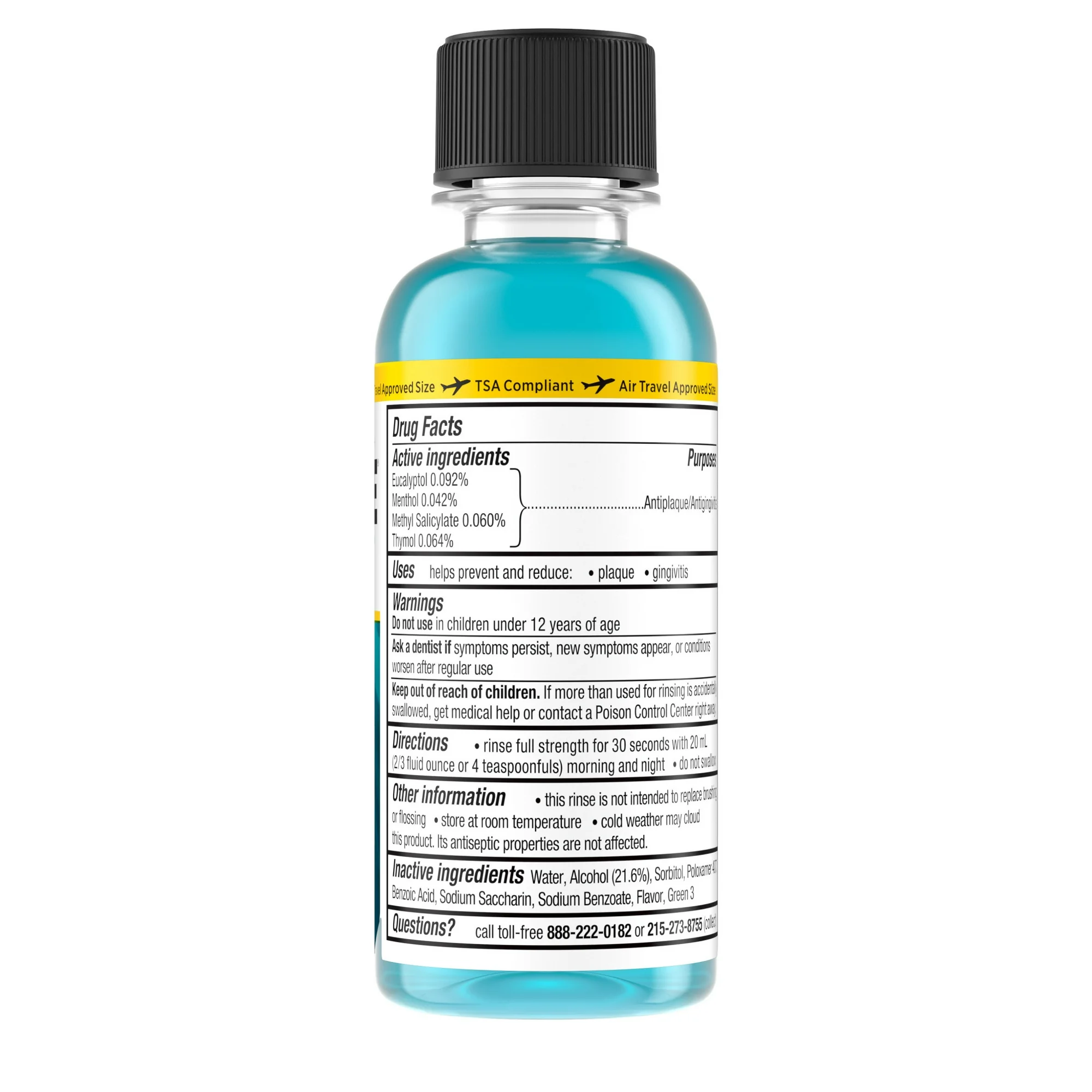 Listerine Cool Mint Antiseptic Mouthwash for Bad Breath, 3.2 oz - Image 2